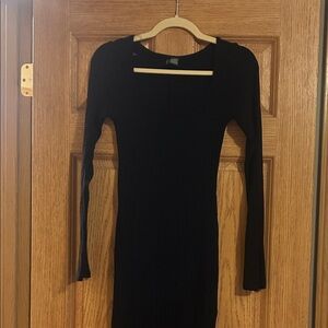 Wild Fable Elegant Black Long Sleeve Dress